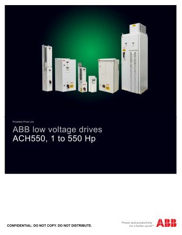 ABB low voltage drives ACH550 1 to 550 Hp