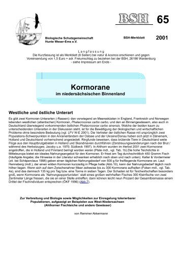 Kormorane - Biologische Schutzgemeinschaft Hunte Weser-Ems eV ...