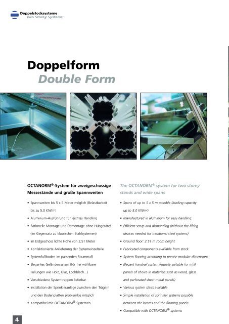 Doppelstocksysteme Two Storey Systems