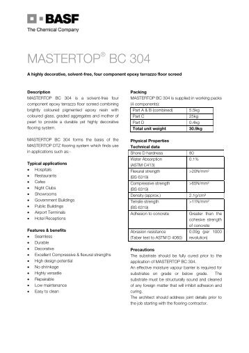 Datasheet - Mastertop BC 304 - BASF Construction Chemicals