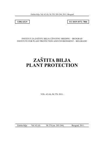 ZAŠTITA BILJA PLANT PROTECTION