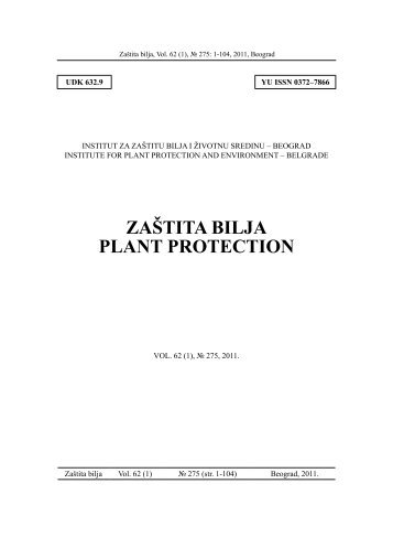 ZAŠTITA BILJA PLANT PROTECTION