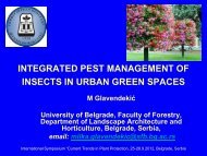 INTEGRATED PEST MANAGEMENT OF INSECTS IN URBAN GREEN SPACES