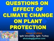 QUESTIONS ON EFFECT OF CLIMATE CHANGE ON PLANT PROTECTION
