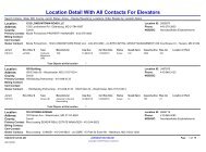 Location Detail With All Contacts For Elevators