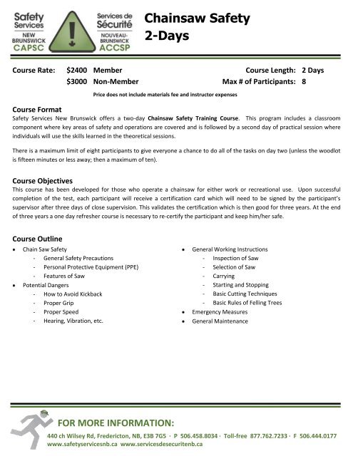 Chainsaw Safety 2 Days