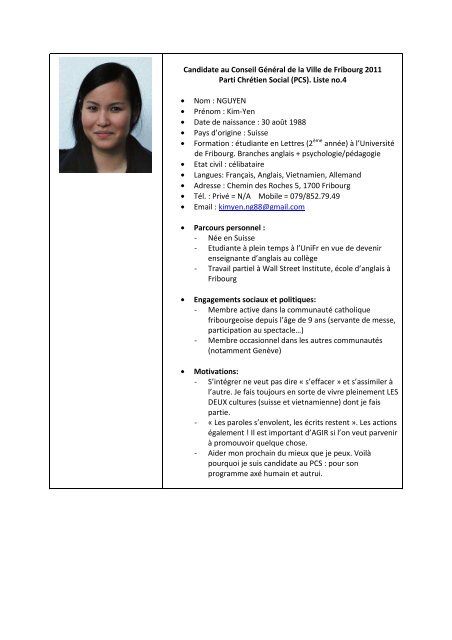 Yen Nguyen Resume En Pdf A Telecharger Fimm Fribourg