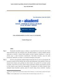 www.e-akademi.org, (Hukuk, Ekonomi ve Siyasal Bilimler Aylık ...