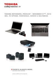 TOSHIBA NOTEBOOKS, PRICELIST – NOVEMBER 27TH, 2012