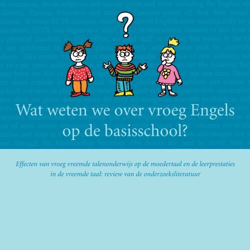 Wat weten we over vroeg Engels op de basisschool?