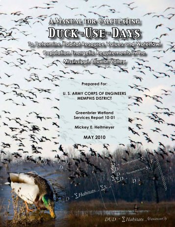 A manual for calculating duck use days to determine ... - U.S. Army