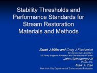 Performance Standards for Stream Restoration Materials and Methods