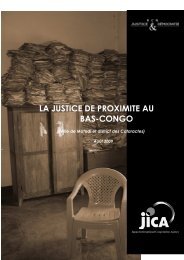 LA JUSTICE DE PROXIMITE AU BAS-CONGO