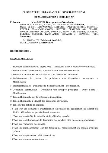 PROCES VERBAL DE LA SEANCE DU CONSEIL ... - FlÃ©ron