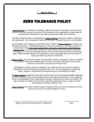 ZERO TOLERANCE POLICY