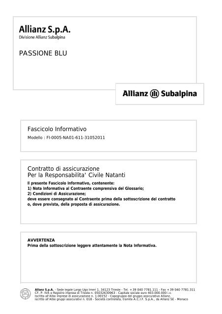 PASSIONE BLU - Allianz