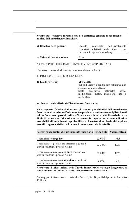 Sistema Risparmio Flessibile A INFORMAZIONI GENERALI