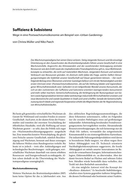 Suffizienz & Subsistenz - Stiftungsgemeinschaft anstiftung & ertomis