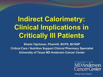 Indirect Calorimetry Clinical Implications in Critically Ill Patients