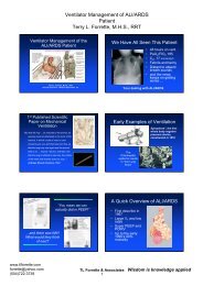 Ventilator Management of the ALI Patient - TL Forrette & Associates