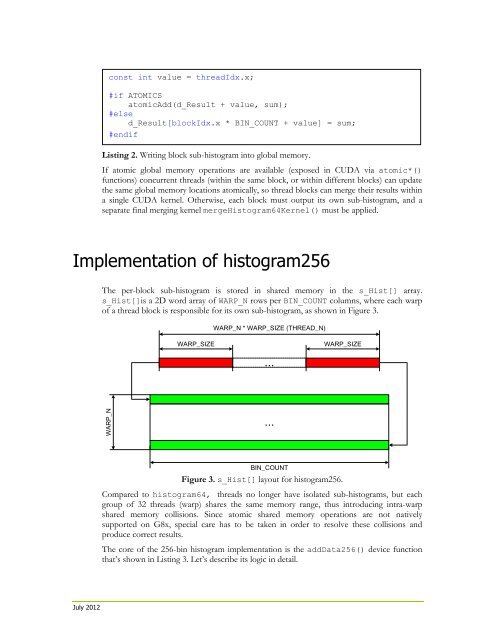 Histogram calculation in CUDA