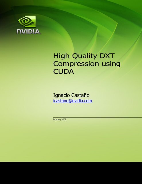 High Quality DXT Compression using CUDA