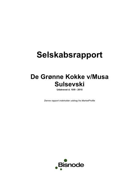 Bisnode - 2015-09-10 - De Grønne Kokke v-Musa Sulsevski