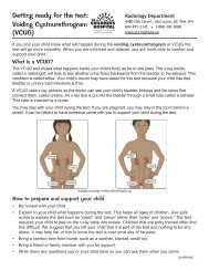 Getting ready for the test Voiding Cystourethrogram (VCUG)