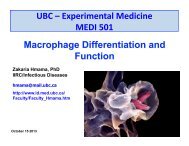 UBC – Experimental Medicine MEDI 501