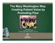 The Mary Washington Way Creating Patient Value by Promoting Flow