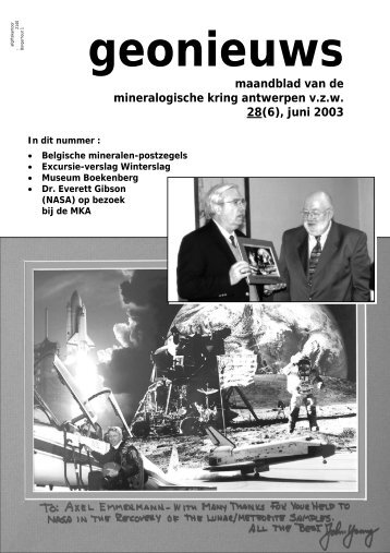 juni 2003 - Mineralogische kring Antwerpen
