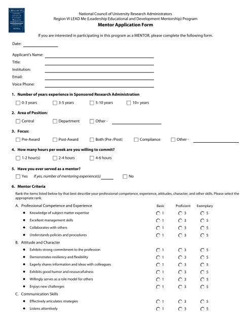 Mentor Application Form 2458