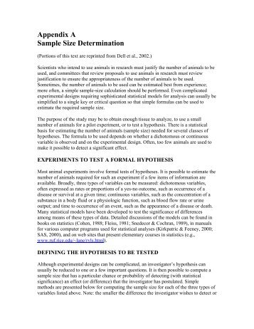 Appendix A Sample Size Determination