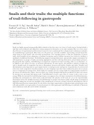 Snails and their trails the multiple functions of trail-following in gastropods