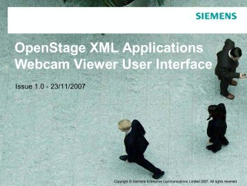 OpenStage XML Applications Webcam Viewer User Interface