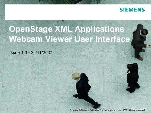 OpenStage XML Applications Webcam Viewer User Interface