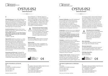 Zweckbestimmung: Cystus 052 Infektblocker® ist eine Lutschtablette ...