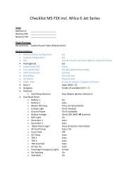 Checklist MS FSX incl Wilco E-Jet Series
