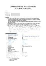 Checklist MS FSX incl Wilco Airbus Series A320 Series / A330 / A340