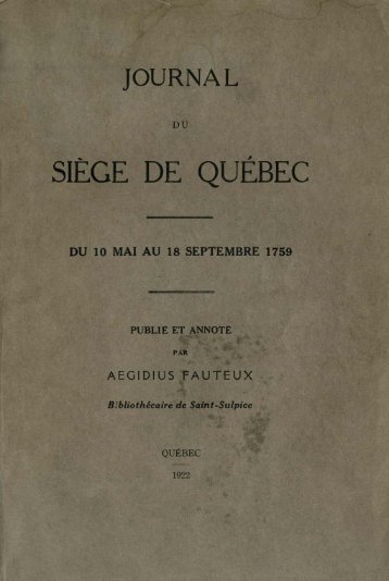 SIÈGE DE QUÉBEC