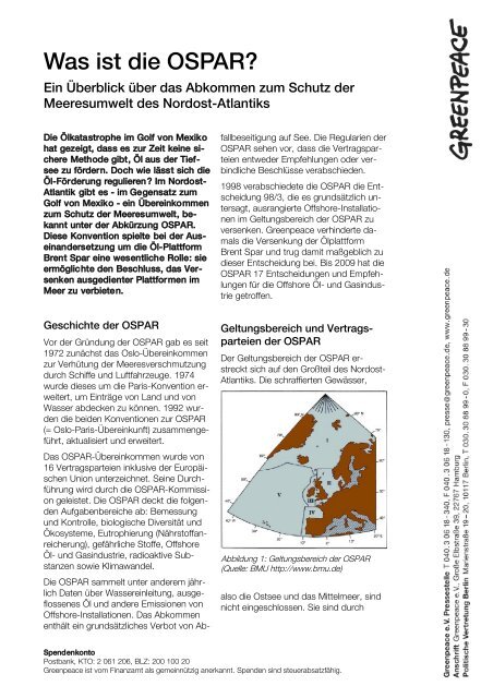 Factsheet: Was ist die OSPAR - Greenpeace