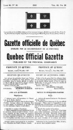 Gazette officielle de Québec Quebec Official Gazette