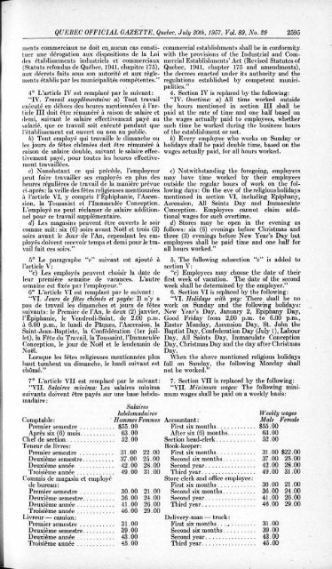 Gazette officielle de Québec Quebec Official Gazette