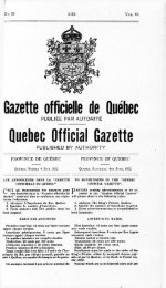 Gazette officielle de Québec Quebec Official Gazette