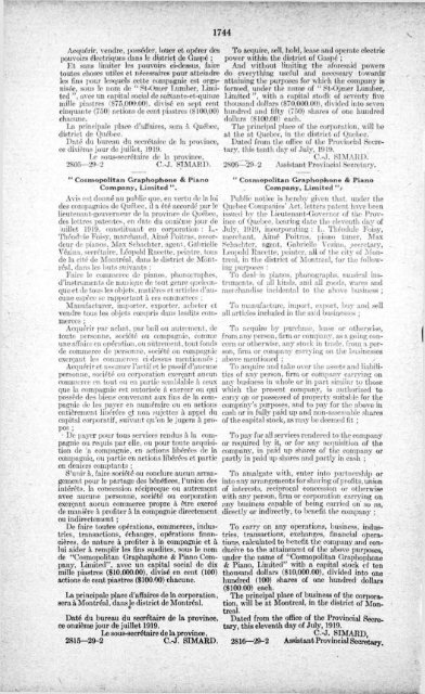 Gazette Officielle de Québec Quebec Official Gazette