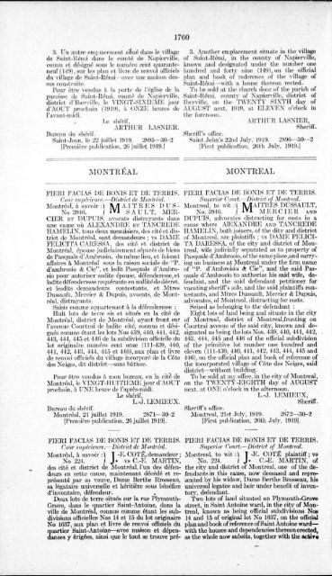 Gazette Officielle de Québec Quebec Official Gazette