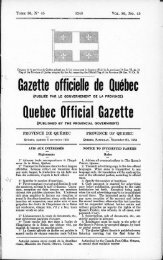 Gazette officielle de Québec Quebec Official Gazette