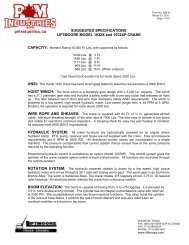 Download the specifications for Liftmoore Model ... - PM Industries