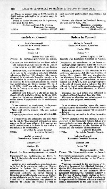 Gazette officie/le ie Québec