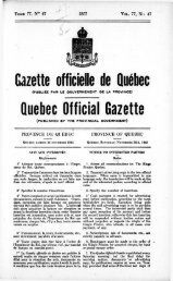 Gazette officielle de Québec Quebec Official Gazette